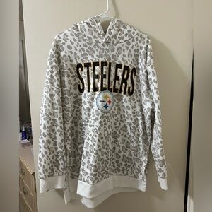 Steelers White and Gray Hoodie